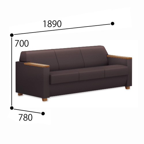 コクヨ 応接セット リアクト ソファー 本革＋エコPVCレザー MRA-3M-W35/MRA-3M-W35
