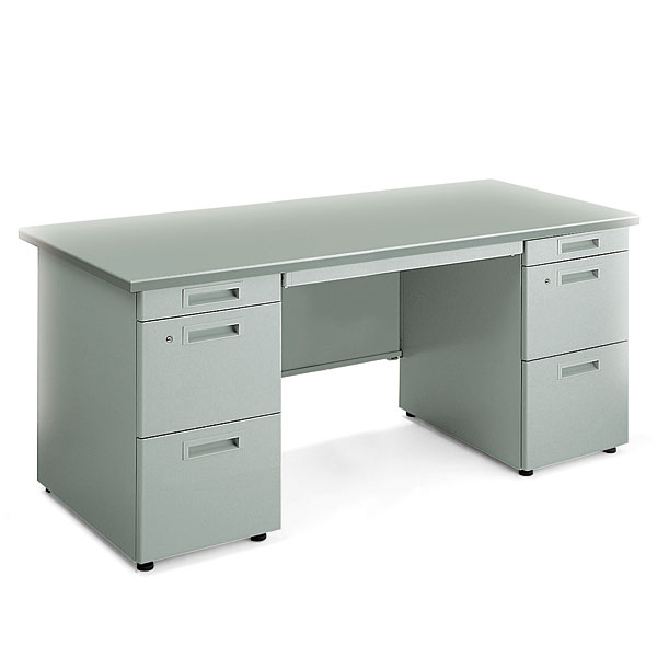 コクヨ KOKUYO 事務用デスクSR型 H700タイプ 両袖デスク 3段3段 グレー  