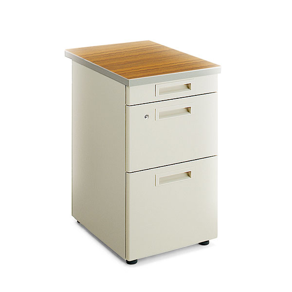 コクヨ 事務用デスクSR型H700タイプ 脇デスク 3段（B4タイプ） 木目+F1 SD-SR46E3F1TNN