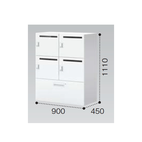 コクヨ GXワゴン 3段(T3) シリンダー錠 ペントレー引き出し付き 薄型