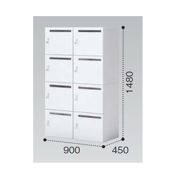 コクヨ イノン(iNON) パーソナルロッカー ホワイト 8人用メール穴あり