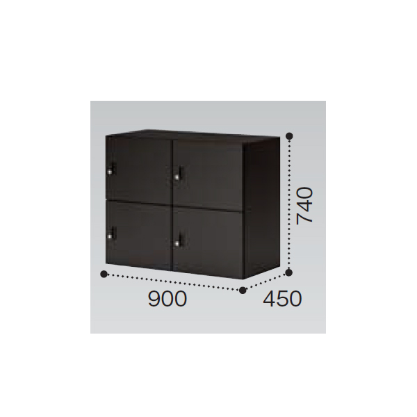 コクヨ イノン(iNON) ブラック 4人用メール穴なし Bタイプ シリンダー SNN-R043YXB-E6C1