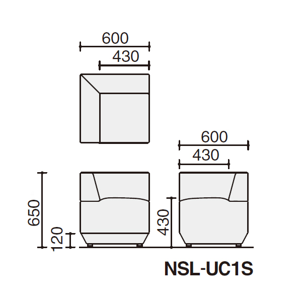 コクヨ ソロスチェア (SOLOS) コーナーチェア NSL-UC1S-VLMW1/NSL-UC1S