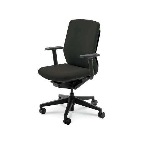 ウチダ クレネチェア ハイバック アジャスタブル肘(UHW型／UHB型) ブラック脚 ナイロンC 5-377-631/5-377-231