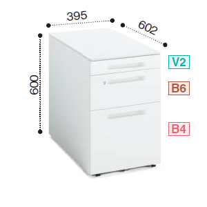 コクヨ iSデスクシステム ワゴン W395×D602×H600 V3ワゴン(B4タイプ) シリンダー錠 SD-IS46V3SAWN4