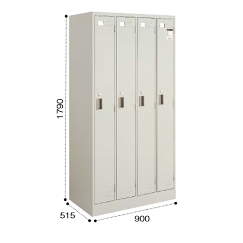 コクヨ　LKロッカー ナチュラルグレータイプ 4人用ロッカー W900D515H1790 シリンダー錠 LK-4F1
