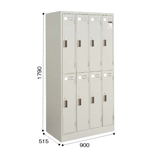 コクヨ　LKロッカー ナチュラルグレータイプ 8人用ロッカー W900D515H1790 シリンダー錠 LK-8F1