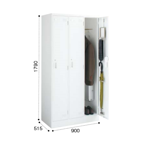 コクヨ　LKロッカー 3人用ロッカー ホワイトタイプ W900D515H1790 ダイヤル錠 LK-DN3SAWN