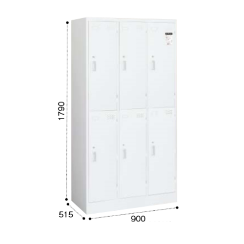 コクヨ　LKロッカー 6人用ロッカー ホワイトタイプ W900D515H1790 シリンダー錠 LK-N6SAW