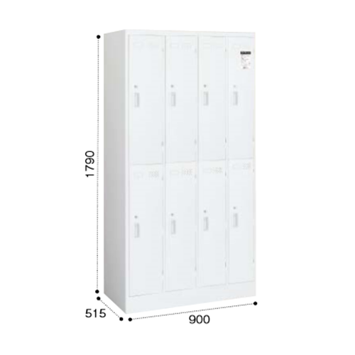 コクヨ　LKロッカー 8人用ロッカー ホワイトタイプ W900D515H1790 シリンダー錠 LK-N8SAW