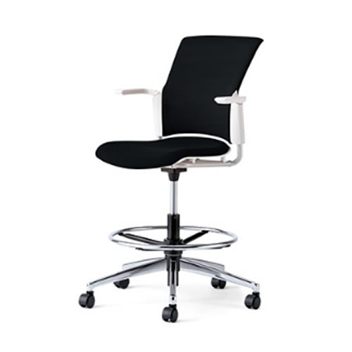 プラス チェダーCシリーズチェア 回転脚ハイタイプ 背クッション 肘付 MB-W66SL-N/MB-W56SL-N