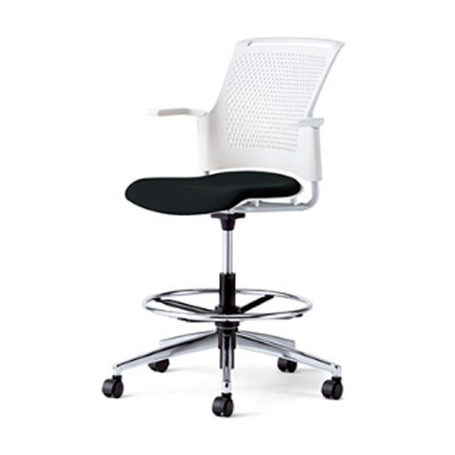 プラス チェダーCシリーズチェア 回転脚ハイタイプ 背ヌード 肘付 MB-W67SHL-N/MB-W57SHL-N
