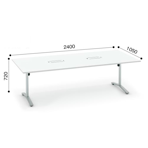 コクヨ ビエナ ミーティングテーブル 角形天板 T字脚 天板固定 塗装脚 キャスター脚 配線ボックス付き MT-V241B※-C