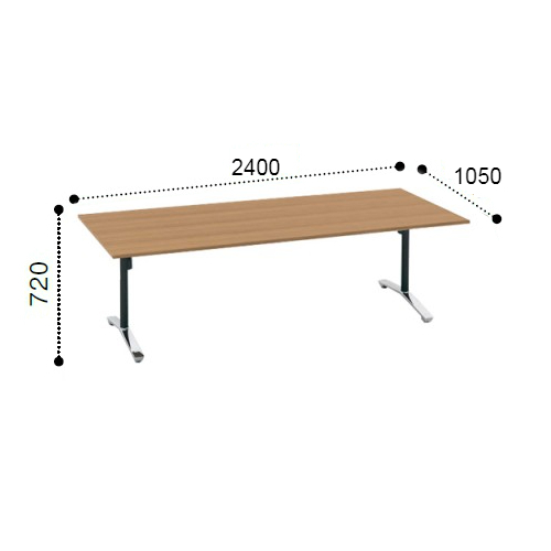 コクヨ ビエナ ミーティングテーブル 角形 T字脚 天板固定 ポリッシュ脚 アジャスター脚 配線ボックスなし MT-V241PMP2-E/MT-V241PMG5-E