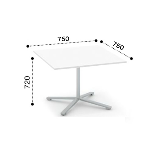 コクヨ ビエナ ミーティングテーブル 単柱脚 正方形天板 天板固定 塗装脚 アジャスター脚 MT-V77※-EN