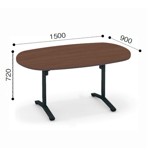 コクヨ ビエナ ミーティングテーブル 楕円形天板 T字脚 天板固定 塗装脚 キャスター脚 配線ボックスなし MT-VD159※-C