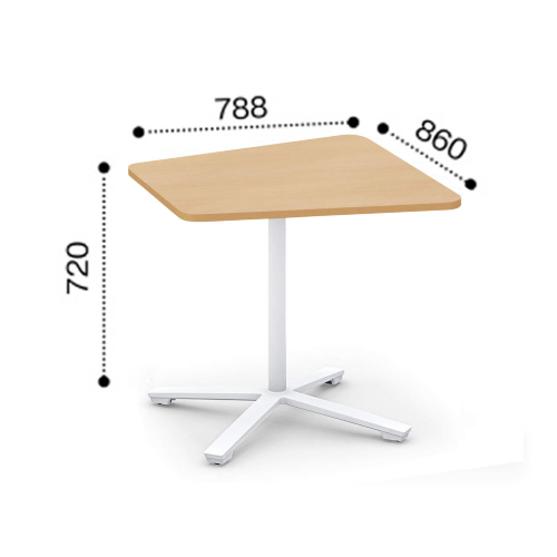 コクヨ ビエナ ミーティングテーブル 単柱脚 台形天板 天板固定 塗装脚 アジャスター脚 MT-VD87※-EN