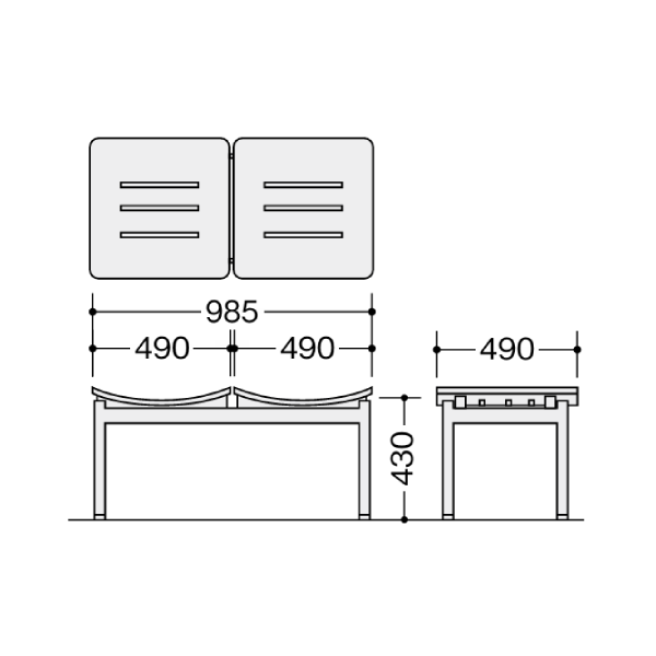 ナイキ ロビーシリーズ RC104型 ロビーチェアー サイズ