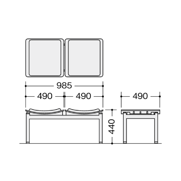 ナイキ ロビーシリーズ RC104型 ロビーチェアー サイズ