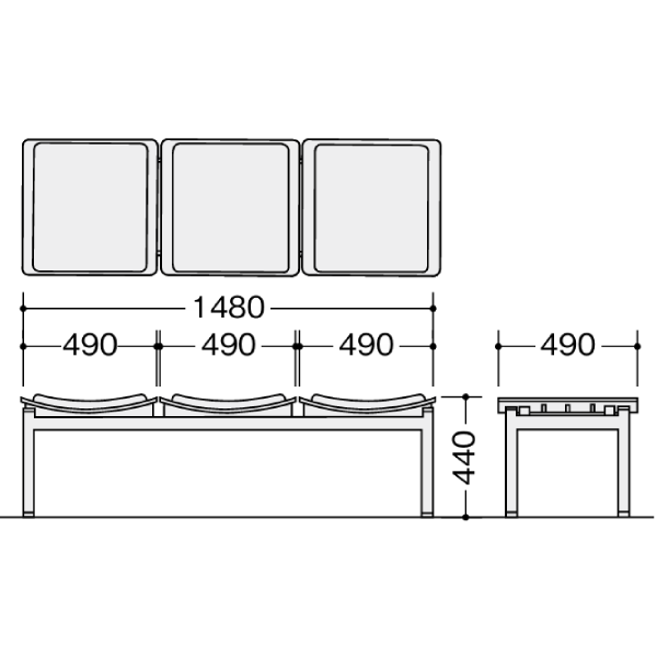 ナイキ ロビーシリーズ RC104型 ロビーチェアー サイズ