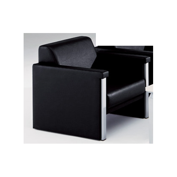 ナイキ 応接セット 応接イス(応接用椅子) ZRE159型 アームチェアー ビニールレザー張り ZRE159S-BK