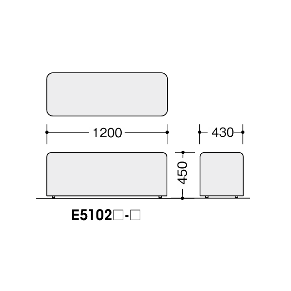 ナイキ チョコン(chokon) E510型 ロビーチェアー サイズ
