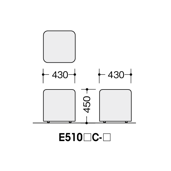ナイキ チョコン(chokon) E510型 ロビーチェアー サイズ