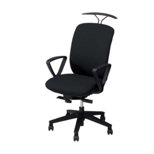 ナイキ ヴィアーレチェア (VIALE) ハイバック ビニールレザー張り ハンガー付 ループ肘付 VE513H-BK