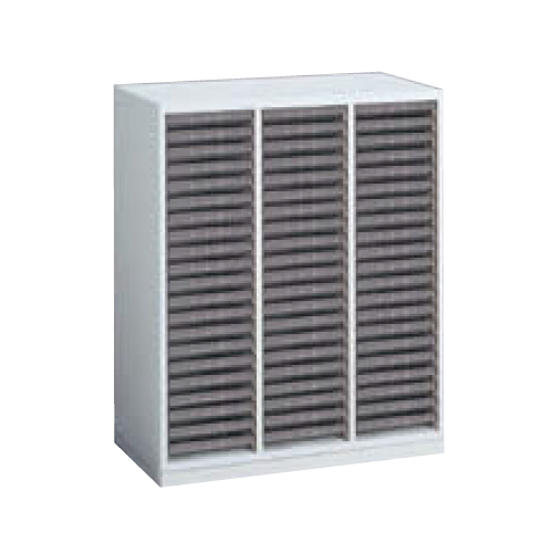 オカムラ レクトライン収納 クリスタルケース A4浅型21段3列 下置き ベース付 W900×D450×H1100 4B03AS-Z