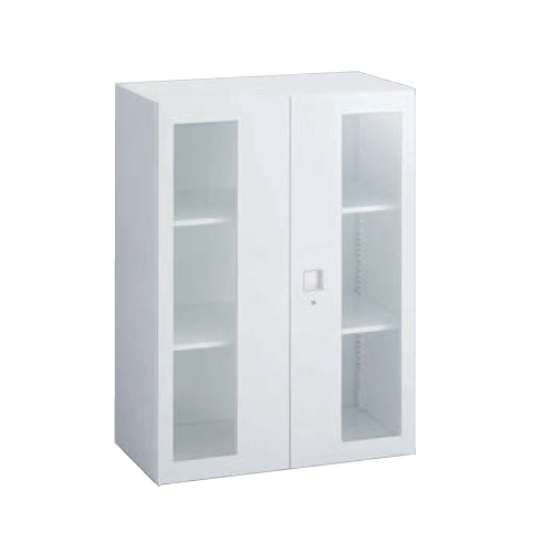 オカムラ レクトライン収納 ガラス両開き書庫 上置き下置き兼用 W900×D400×H1200 4H35GF-ZA75/4H35GF-Z13