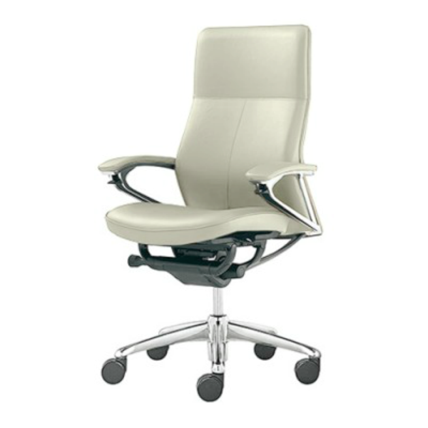 オカムラ Legenda(レジェンダ)シリーズ ハイバック 革張り 5本脚 オープン肘(スタンダード) CR35SR-P