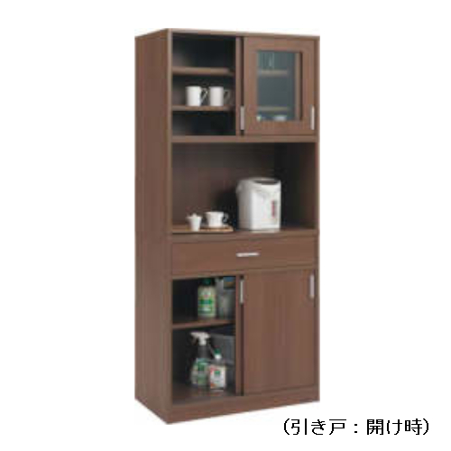 オカムラ 木製カップケース （引き戸） コンセント付 L859DA-ML19