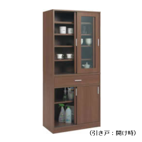 オカムラ 木製カップケース （引き戸） L859DB-ML19