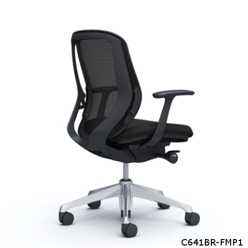 オカムラ シルフィーチェア ローバック メッシュタイプ デザインアーム ポリッシュ脚 C641BR-FM/C641BW-FM