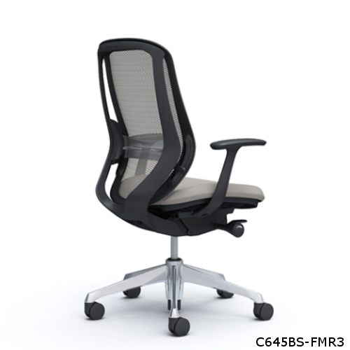 オカムラ シルフィーチェア ハイバック メッシュタイプ デザインアーム ランバーサポート付 ポリッシュ脚 C645BS-FM/C645BZ-FM