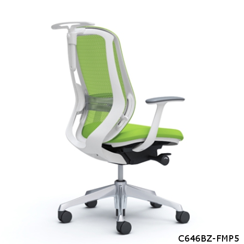 オカムラ シルフィー ハイバック メッシュ デザインアーム ハンガー.ランバーサポート付 ポリッシュ脚 C646BS-FM/C646BZ-FM