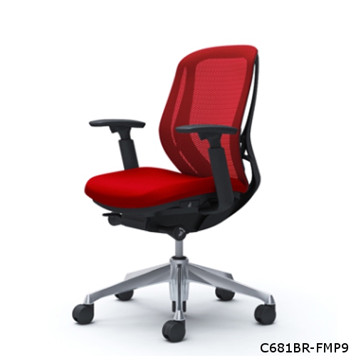 オカムラ シルフィーチェア ローバック メッシュタイプ アジャストアーム ポリッシュ脚 C681BR-FM/C681BW-FM