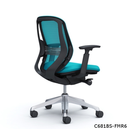 オカムラ シルフィーチェア ローバック メッシュタイプ アジャストアーム ランバーサポート付 ポリッシュ脚 C681BS-FM/C681BZ-FM
