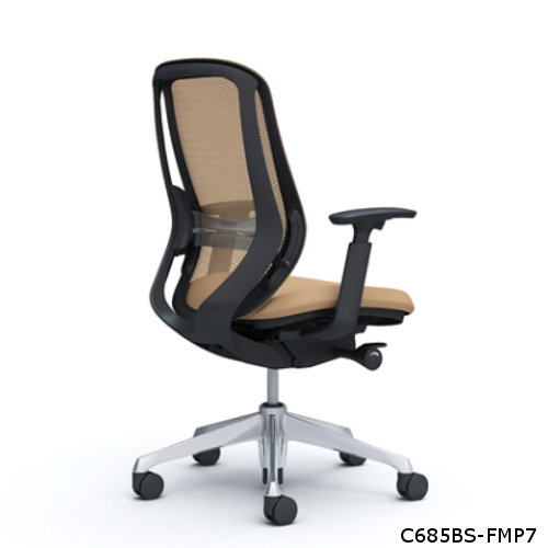 オカムラ シルフィーチェア ハイバック メッシュタイプ アジャストアーム ランバーサポート付 ポリッシュ脚 C685BS-FM/C685BZ-FM