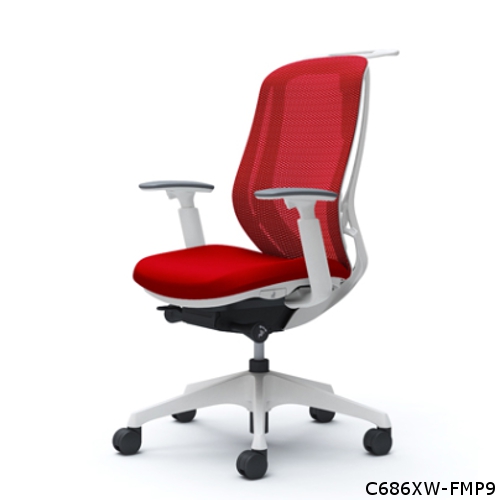 オカムラ シルフィーチェア ハイバック メッシュタイプ アジャストアーム ハンガー付 樹脂成型脚 C686XR-FM/C686XW-FM