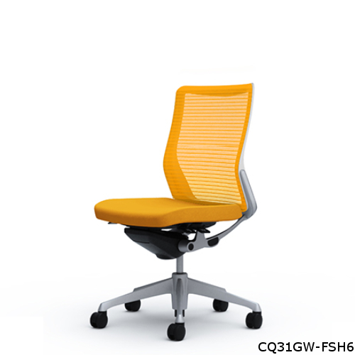 オカムラ コーラルチェア メッシュ ミドルバック ホワイト体 シルバー枠 ハンガー・ランバー無 肘無し CQ31GW-FS