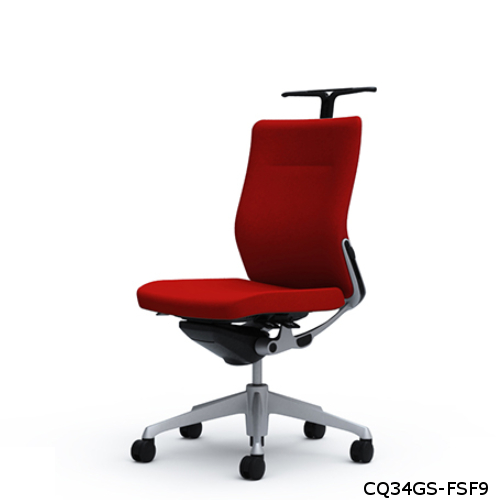 オカムラ コーラルチェア クッション ミドルバック ブラック体 シルバー枠 ハンガー・ランバー付 肘無し CQ34GS-FS