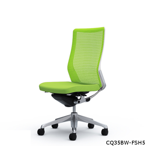 オカムラ コーラルチェア メッシュ ハイバック ホワイト体 ポリッシュ枠 ハンガー・ランバー無 肘無し CQ35BW-FS