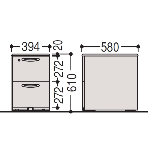 オカムラ SDデスクシステム(エスディーデスク) バリュータイプ ワゴン