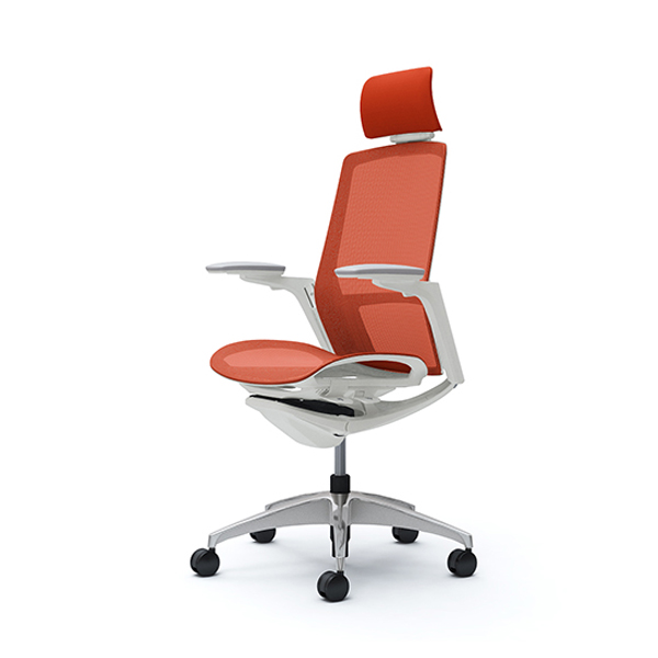 オカムラ フィノラチェア エクストラハイバック 座メッシュ メッキパネル ポリッシュ脚 アジャストアーム C78ABW-F1E/C78ABW-F1F