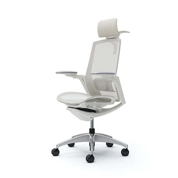 オカムラ フィノラチェア エクストラハイバック 座メッシュ ホワイトパネル ポリッシュ脚 アジャストアーム C78BCZ-F1E/C78BCZ-F1F