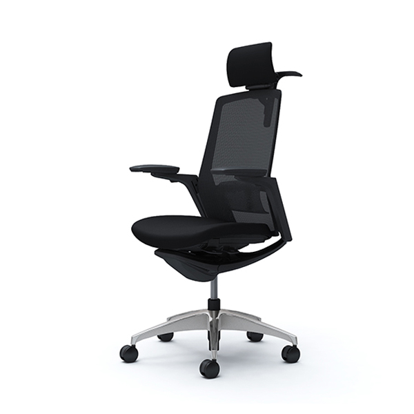 オカムラ フィノラチェア エクストラハイバック 座クッション ブラックパネル ポリッシュ脚 アジャストアーム C78DAS-F1G/C78DAS-F1H