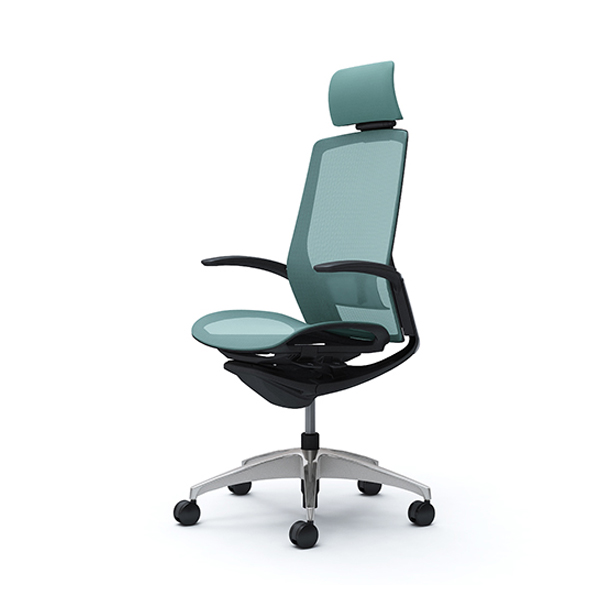 オカムラ フィノラチェア エクストラハイバック 座メッシュ メッキパネル ポリッシュ脚 デザインアーム C74ABS-F1E/C74ABS-F1F