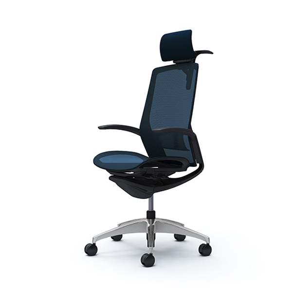 オカムラ フィノラチェア エクストラハイバック 座メッシュ ブラックパネル ポリッシュ脚 デザインアーム C74BAS-F1E/C74BAS-F1F