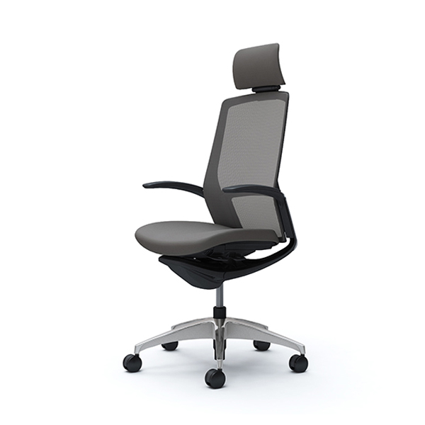 オカムラ フィノラチェア エクストラハイバック 座クッション メッキパネル ポリッシュ脚 デザインアーム C74CBR-F1G/C74CBR-F1H